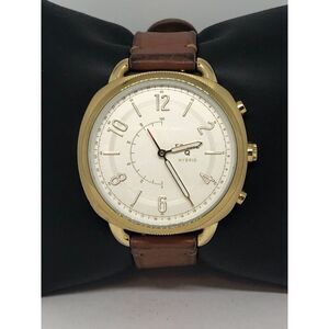 Fossil Q FTW1201 Womens Brown Leather Analog Silver Dial Hybrid Smartwatch CM268